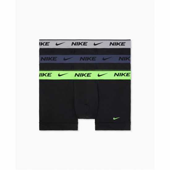 Nike Спортни Гащета 3 Pack Everyday Cotton Stretch Trunks Mens Lime/Navy/Grey Мъжко бельо