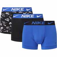 Nike Спортни Гащета 3 Pack Everyday Cotton Stretch Trunks Mens AOP/Blk/Gry YKL Мъжко бельо