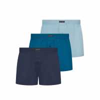 Lyle And Scott 3Pk Wvn Bxr Sn99 Blue/Blue/Pct Мъжко бельо