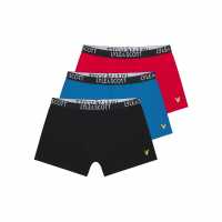 Lyle And Scott Pack Trunks Juniors Черно/Синьо/Червено 