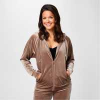 Biba Velour Zip Hoodie  Дамски суичъри и блузи с качулки