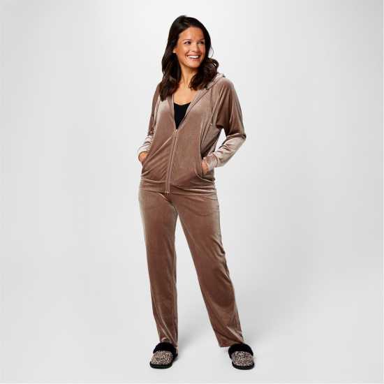 Biba Velour Zip Hoodie  Дамски суичъри и блузи с качулки