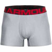 Under Armour Мъжки Боксерки Tech 3Inch 2 Pack Boxers Mens Mod Grey Light Мъжко облекло за едри хора