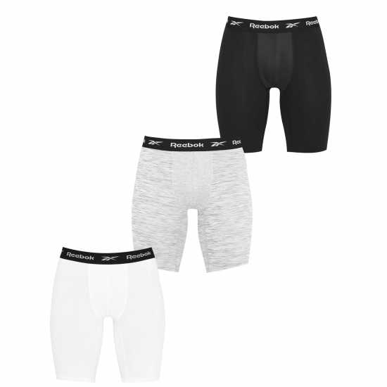 Reebok 3 Pack Performance Boxer Shorts Hogan Черно/Бяло/Сиво 