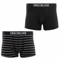 Soulcal 2 Pack Modal Trunks Black Мъжко бельо