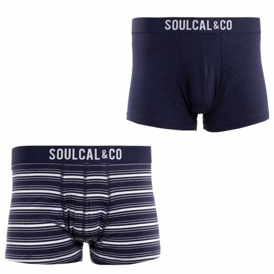 Soulcal 2 Pack Modal Boxer Shorts Navy Мъжко бельо