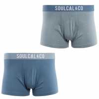 Soulcal 2 Pack Modal Trunks Blue Мъжко бельо
