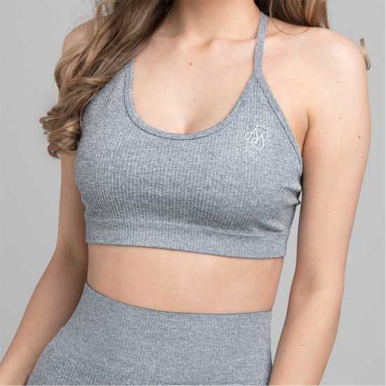 Дамско бельо Siksilk Ribbed Bralette Womens Сиво Siksilk Ribbed Bralette Womens Сиво Дамско бельо