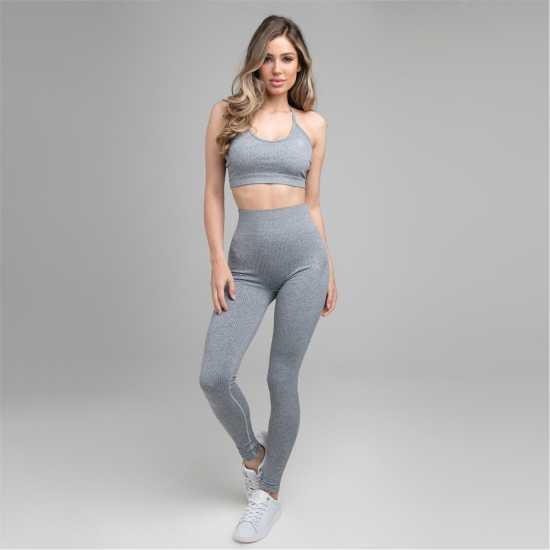 Дамско бельо Siksilk Ribbed Bralette Womens Сиво Siksilk Ribbed Bralette Womens Сиво Дамско бельо