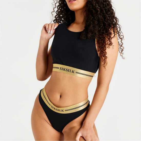 Дамско бельо Siksilk Ribbed Bralette Womens Черно Siksilk Ribbed Bralette Womens Черно Дамско бельо