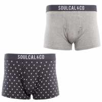 Soulcal 2 Pack Modal Boxers Grey Мъжко облекло за едри хора