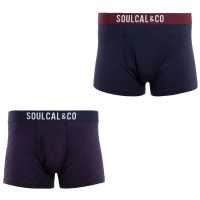 Soulcal 2 Pack Modal Boxers Navy Мъжко облекло за едри хора