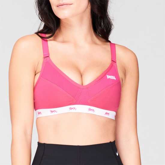Lonsdale Дамски Спортен Сутиен Sports Bra Ladies Ярко розово Спортни сутиени