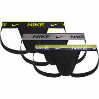 Nike Jock Strap 3 Pack Black WB/Volt Мъжко бельо