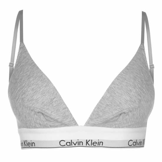 Дамско бельо Calvin Klein Cotton Triangle Bra Сив Хтер Calvin Klein Cotton Triangle Bra Сив Хтер Дамско бельо