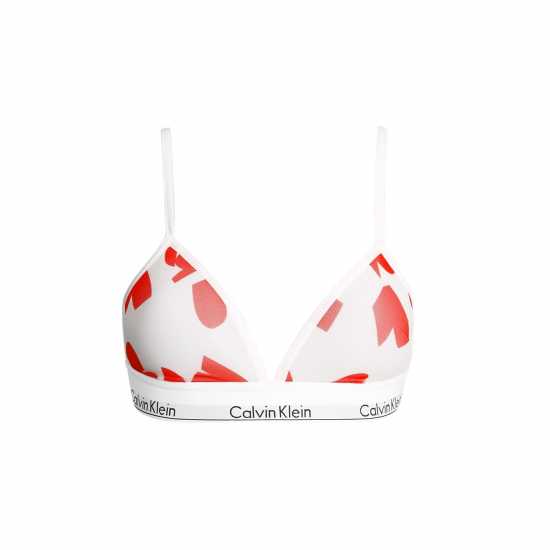 Calvin Klein Cotton Triangle Bra Red Hearts Дамско бельо