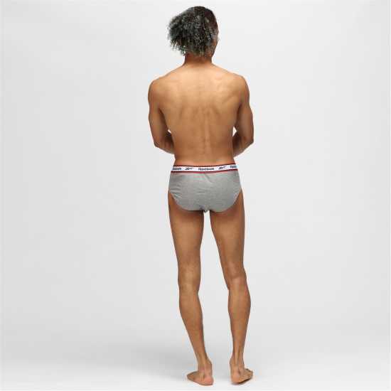 Reebok 3 Pack Cotton Elastane Briefs Mens Черно/Бяло/Сиво Мъжко бельо