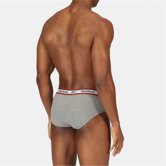 Reebok 3 Pack Cotton Elastane Briefs Mens Черно/Бяло/Сиво Мъжко бельо