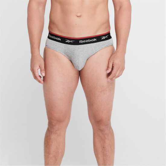Reebok 3 Pack Wiggins Briefs Mens Черно/Бяло/Сиво Мъжко бельо