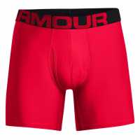 Under Armour Мъжки Боксерки 2 Pack 6Inch Tech Boxers Mens Red/Black Мъжко облекло за едри хора