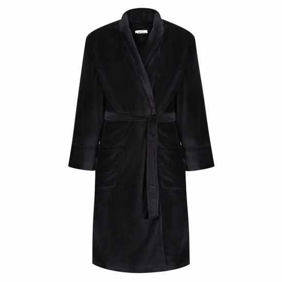 Ben Sherman Sherman Mens Fleece Robe Randol Black 