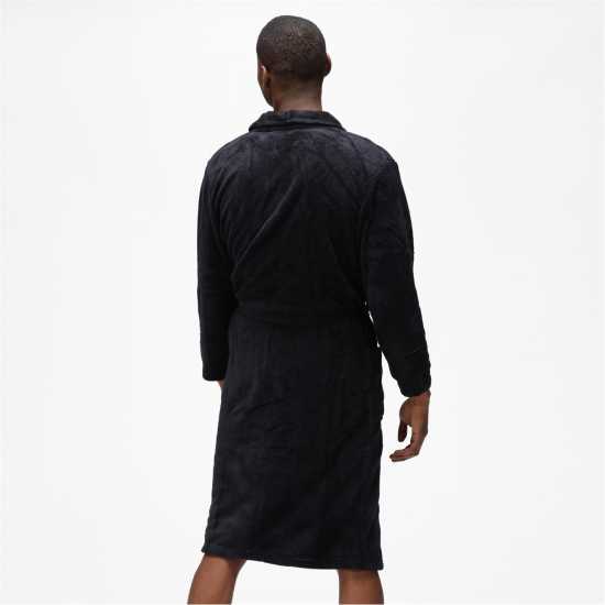 Ben Sherman Sherman Mens Fleece Robe Randol Black 