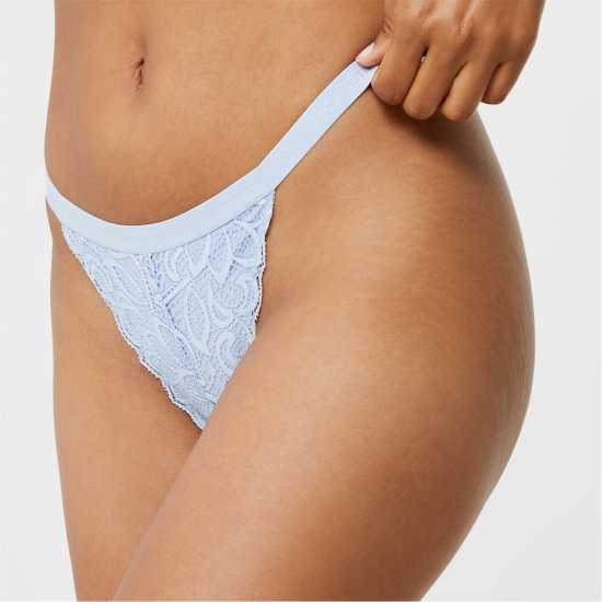 Jack Wills Lace Thong Blue Дамско бельо