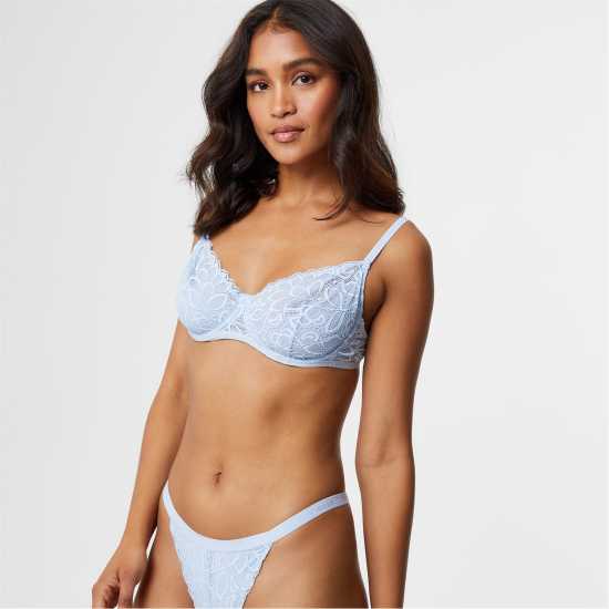 Embroidered Lace Underwire Bra  