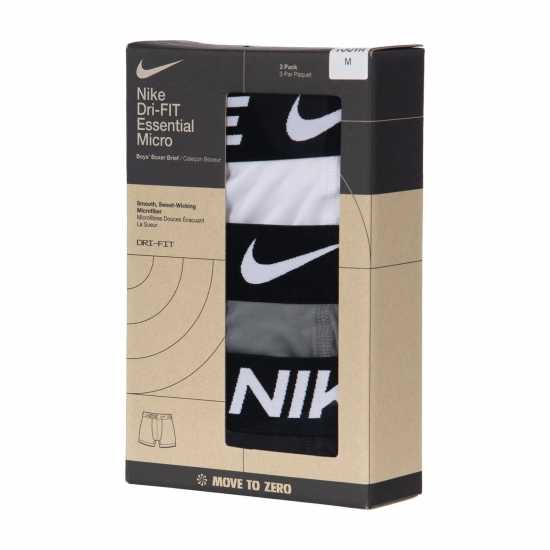 Детско бельо Nike Детски Боксерки Micro Brief 3 Pack Briefs Junior Boys Black/White Nike Детски Боксерки Micro Brief 3 Pack Briefs Junior Boys Black/White Детско бельо