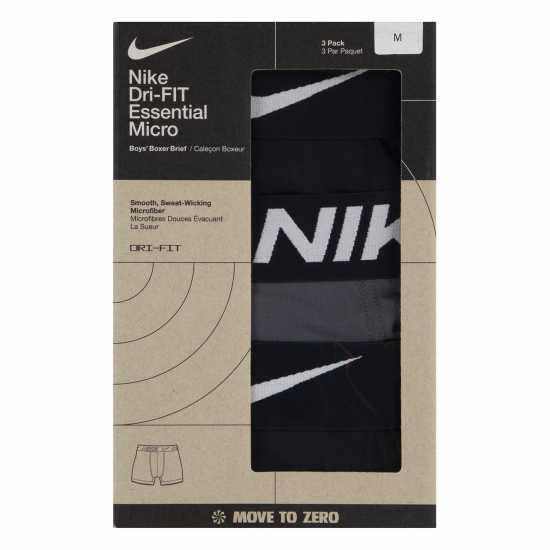 Nike Детски Боксерки Micro Brief 3 Pack Briefs Junior Boys Черно/Сиво Детско бельо