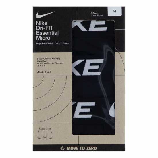 Детско бельо Nike Детски Боксерки Micro Brief 3 Pack Briefs Junior Boys Черно Nike Детски Боксерки Micro Brief 3 Pack Briefs Junior Boys Черно Детско бельо