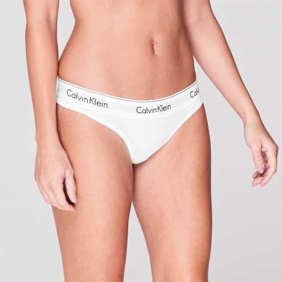 Calvin Klein Thong Бял Дамско бельо
