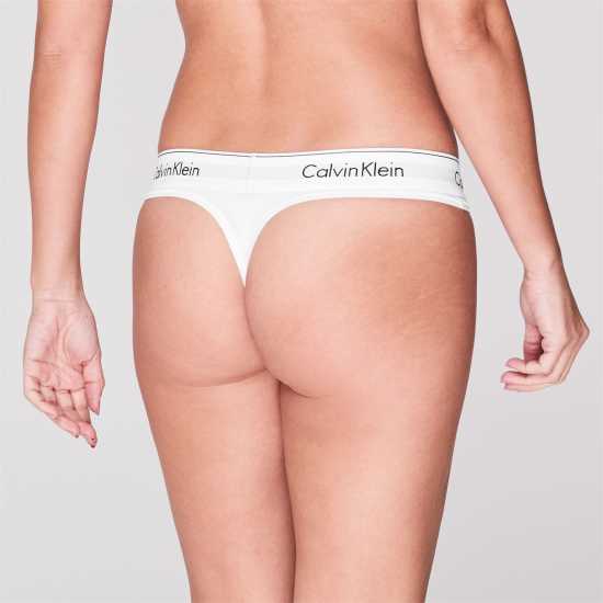 Calvin Klein Thong Бял Дамско бельо