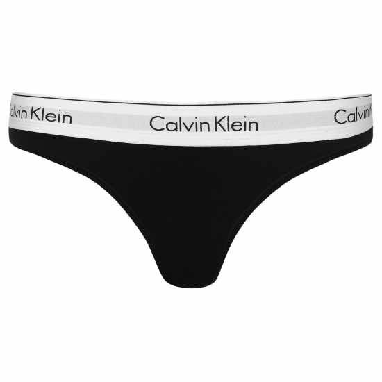 Дамско бельо Calvin Klein Thong ЧЕРЕН Calvin Klein Thong ЧЕРЕН Дамско бельо