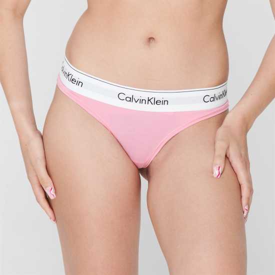 Дамско бельо Calvin Klein Cotton Thong Ярко розово Calvin Klein Cotton Thong Ярко розово Дамско бельо