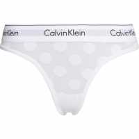 Calvin Klein Thong White Dot Дамско бельо