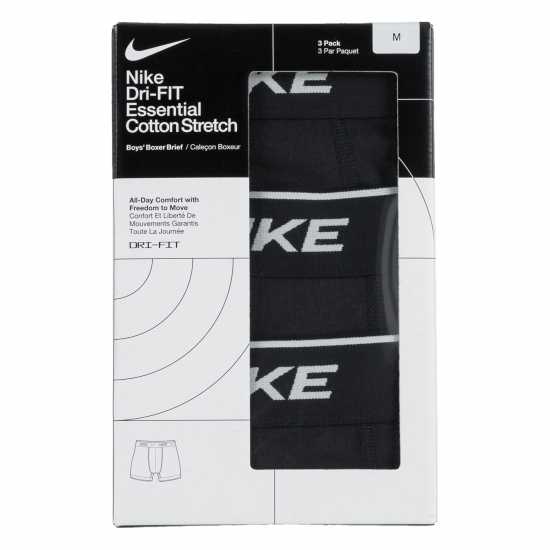 Детско бельо Nike Cotton Boxer Brief 3 Pack Boys Черно Nike Cotton Boxer Brief 3 Pack Boys Черно Детско бельо
