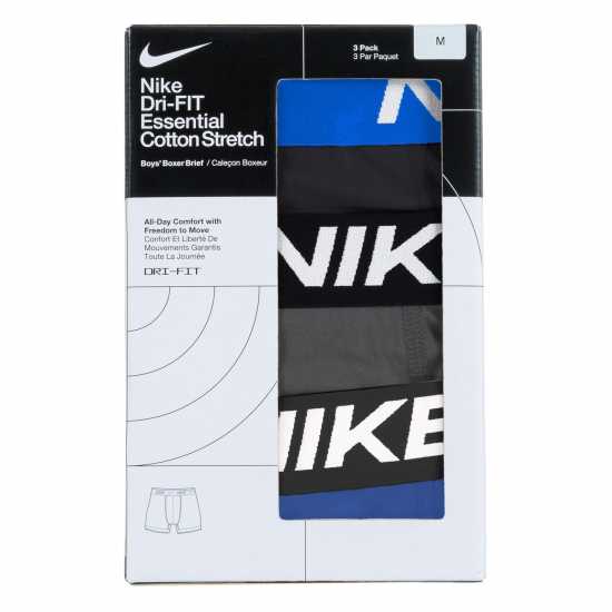 Nike Cotton Boxer Brief 3 Pack Boys Черно/Синьо Детско бельо