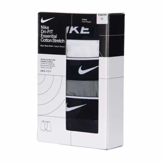 Детско бельо Nike Cotton Boxer Brief 3 Pack Boys Черно/Бяло Nike Cotton Boxer Brief 3 Pack Boys Черно/Бяло Детско бельо