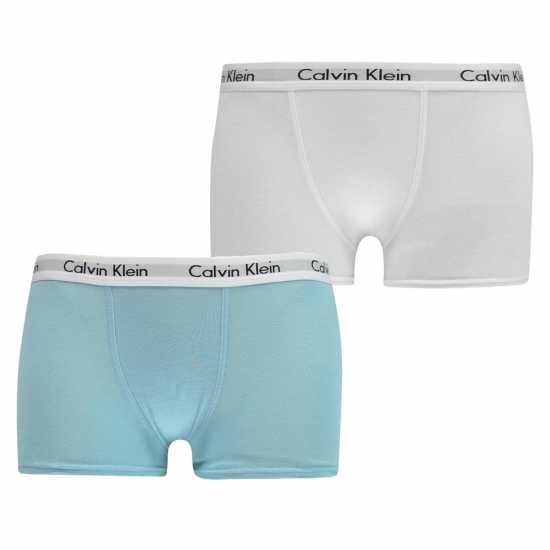 Calvin Klein 2 Pack Boxer Shorts Бяло/Аква Детско бельо