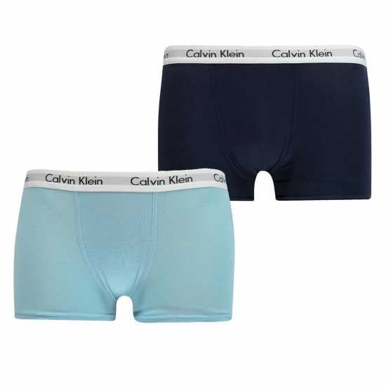 Детско бельо Calvin Klein 2 Pack Boxer Shorts Морска синьо/Аква Calvin Klein 2 Pack Boxer Shorts Морска синьо/Аква Детско бельо