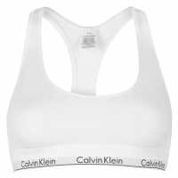 Calvin Klein Modern Cotton Logo Bralette White Дамско бельо