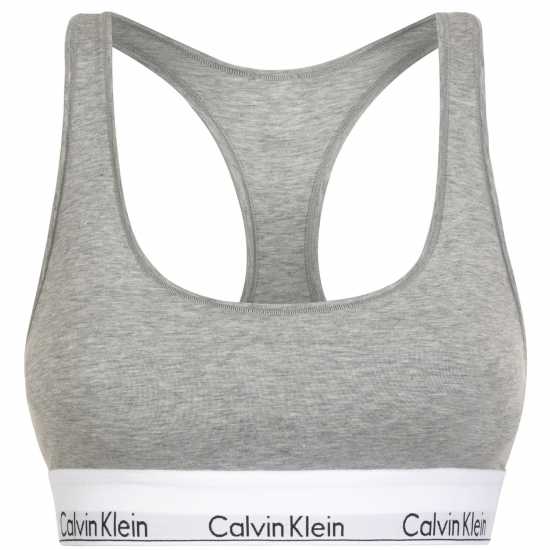 Calvin Klein Modern Cotton Logo Bralette Grey - Дамско бельо