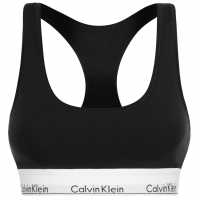 Calvin Klein Modern Cotton Logo Bralette Black Дамско бельо