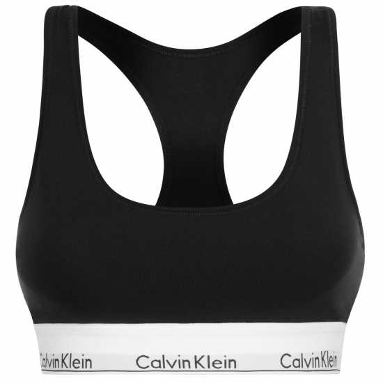 Calvin Klein Modern Cotton Logo Bralette ЧЕРЕН Дамско бельо
