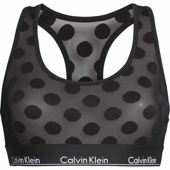 Calvin Klein Modern Cotton Logo Bralette Black Dot Дамско бельо