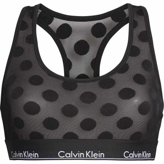Дамско бельо Calvin Klein Modern Cotton Logo Bralette Black Dot Calvin Klein Modern Cotton Logo Bralette Black Dot Дамско бельо