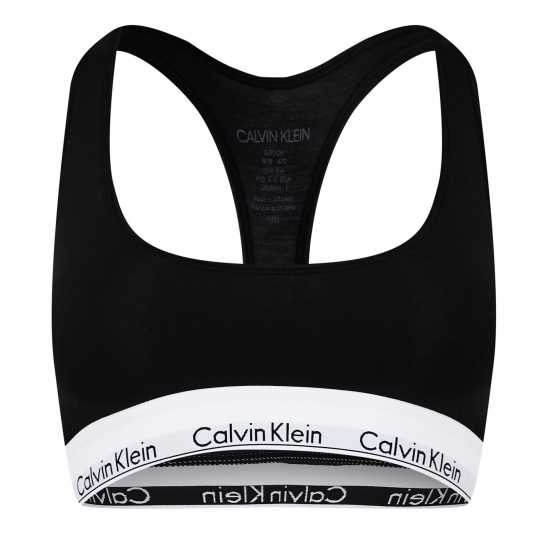 Дамско бельо Calvin Klein Modern Cotton Logo Bralette Черно Calvin Klein Modern Cotton Logo Bralette Черно Дамско бельо