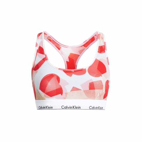 Calvin Klein Modern Cotton Logo Bralette Red Hearts Дамско бельо