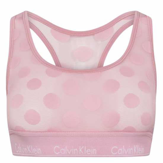 Calvin Klein Modern Cotton Logo Bralette Pink Dot Дамско бельо